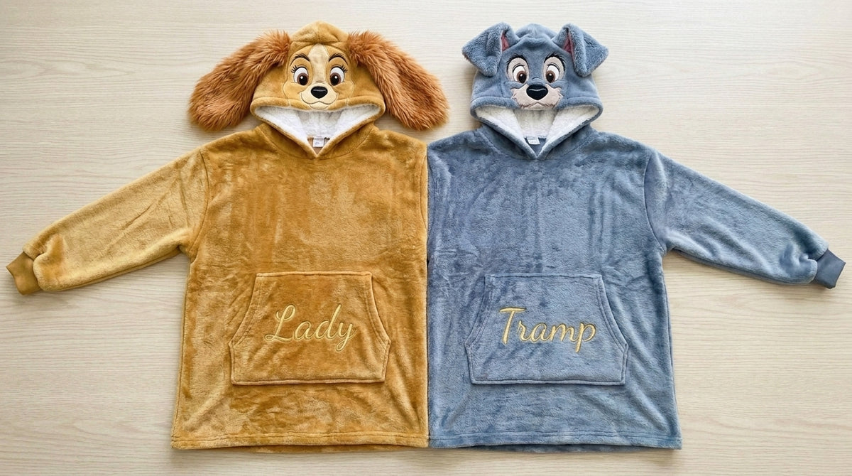 Pups in Love Twin-Hood Hoodie - front