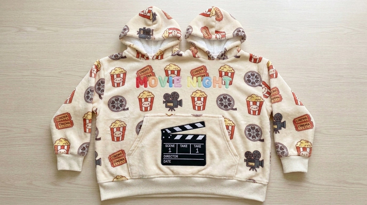 Movie Night Twin-Hood Hoodie - front