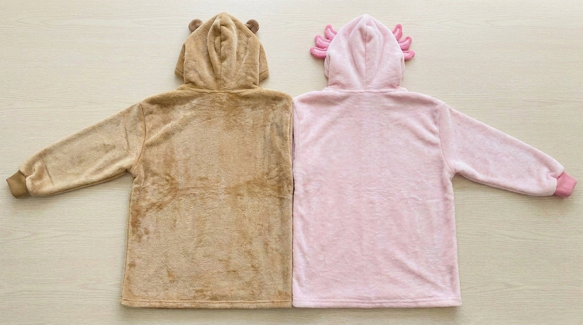 Capybara & Axolotl Twin-Hood Hoodie - back