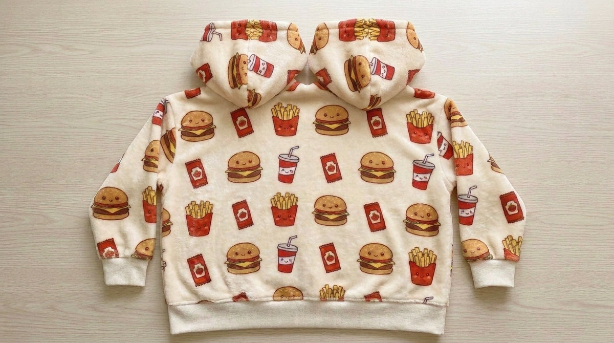 Burger & Fries Twin-Hood Hoodie - back
