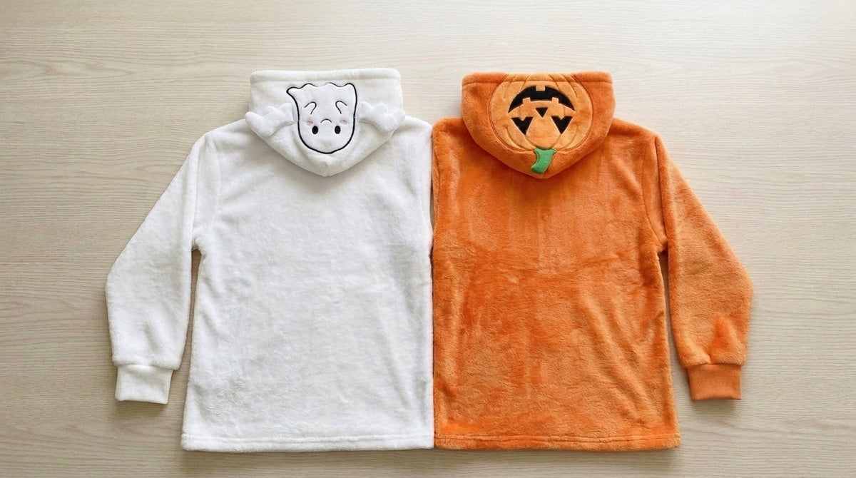 Ghost & Pumpkin Twin-Hood Hoodie - back
