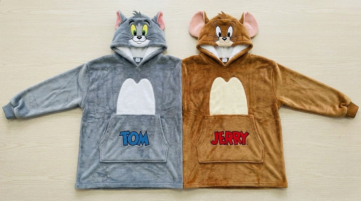 Cat & Mouse Twin-Hood Hoodie - front
