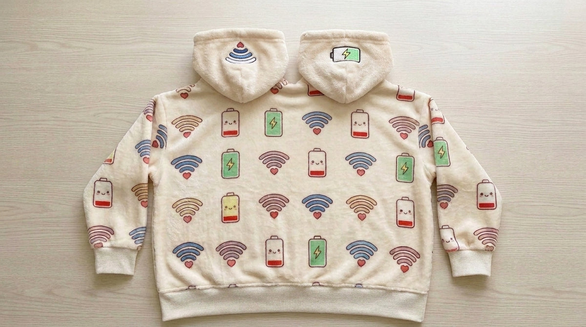 Connected Couple Twin-Hood Hoodie - back